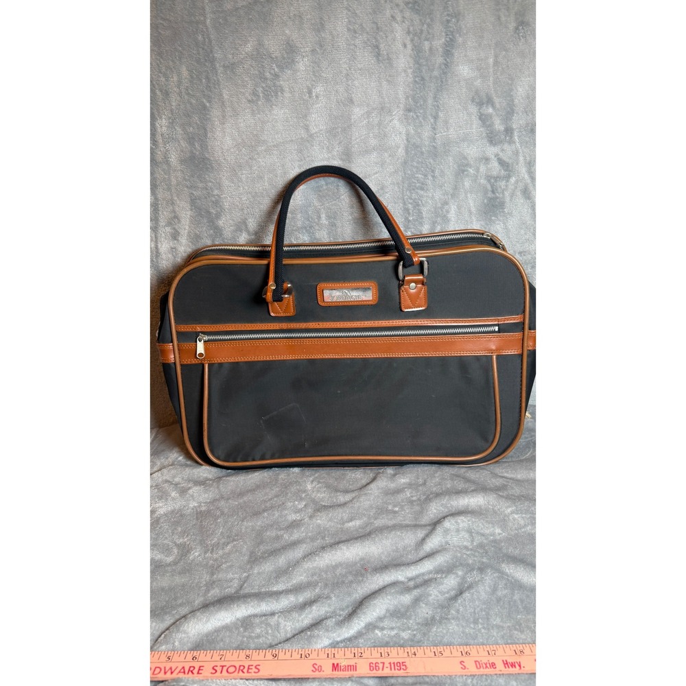 Jordache Travel Bag Unisex Large Black Good Vintage Canvas Carry On Weekender